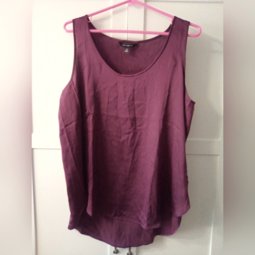 Banana Republic Scoop High-Low Sheer Tank Top Boysenberry Purple Size M